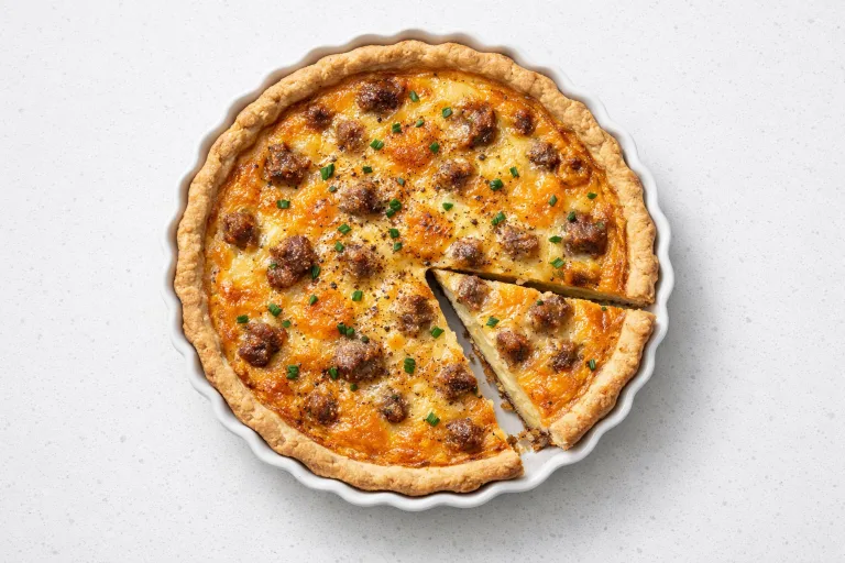 Christmas Morning Quiche with Sausage and Cheese