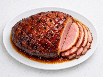 Honey-Glazed Christmas Ham with Brown Sugar and Mustard
