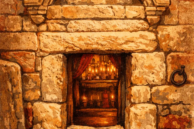 The Door of Humility entrance to the Church of the Nativity in Bethlehem