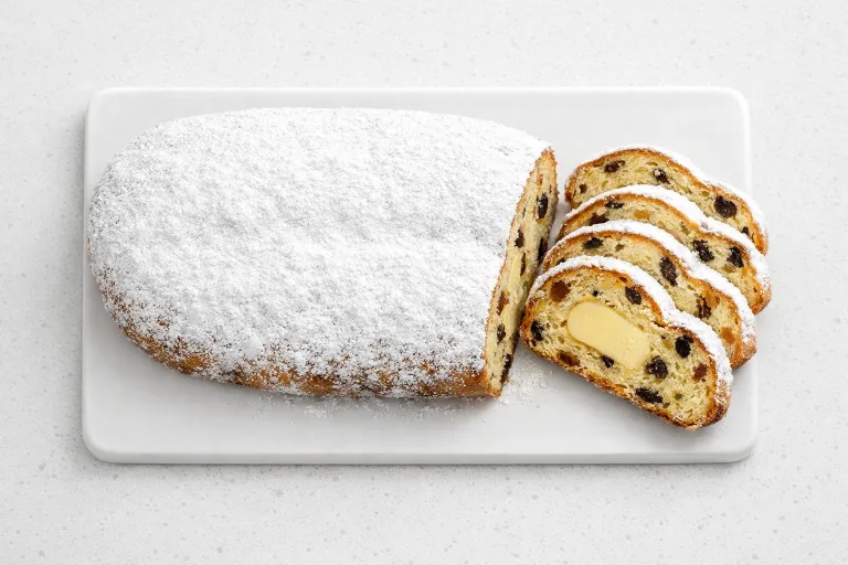 Traditional German Stollen with Marzipan